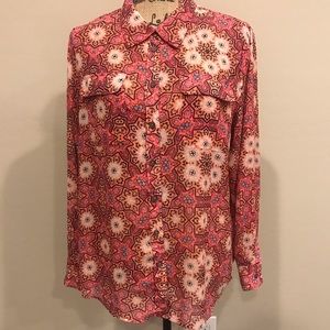 Vince Camuto Womens Multi-Color Chiffon Top